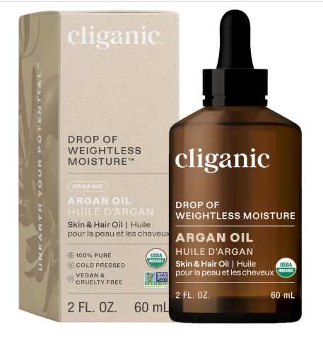 Cliganic Organic Argan Oil, 100% Pure - for Hair, Face & Skin